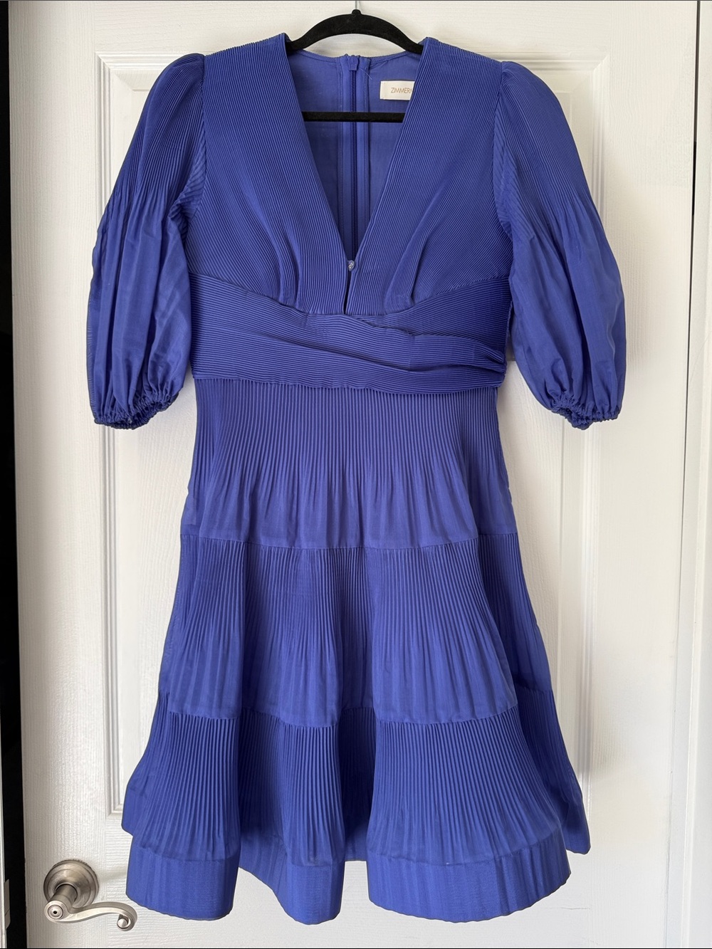 Zimmermann Pleated Mini Dress, Lapis